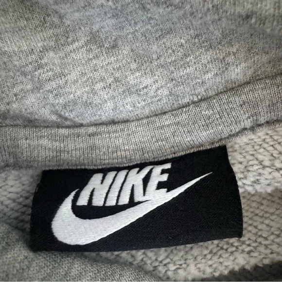 Nike Women's Cropped Grey Hoodie with White Logo Size Small - Picture 4 of 7